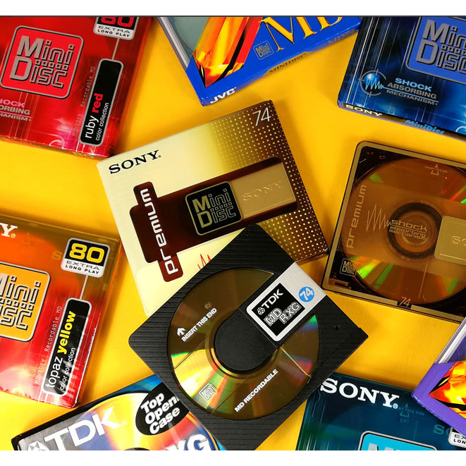 Sony MD Minidisc Gravados 74 Minutos Color Collection com Capinha