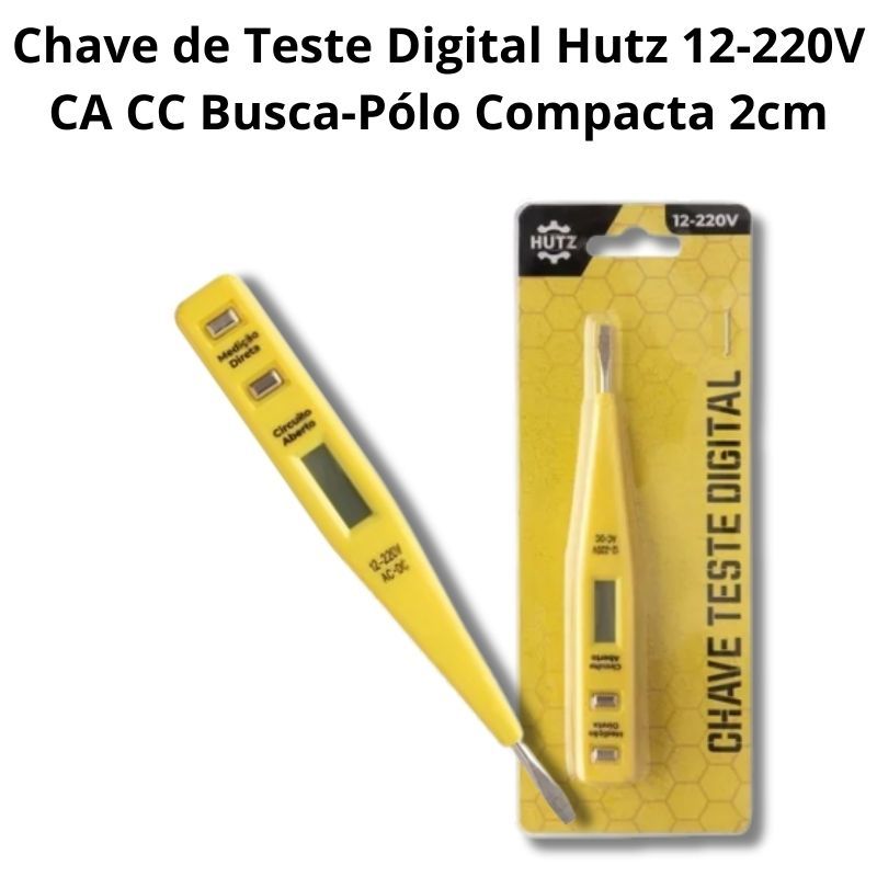 Chave de Teste Digital Hutz 12–220V CA/CC Busca Polo