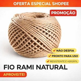 Sisal Rami 2mm 100 Gramas para Artesanatos, Convites, Lustres, Sousplat, Tapetes