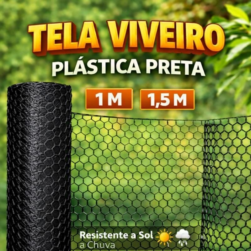 TELA PLASTICA PVC MULTIUSO VIVEIROS, CERCAS, JARDIM, HORTA - RESISTENTE