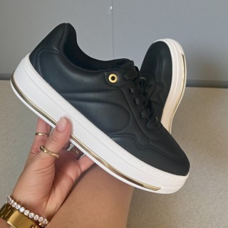 Tênis Casual Beira Rio Feminino Plataforma Branco com Dourado em Oferta na Shopee