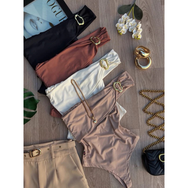 Body Feminino Fivela Orgânica Tomara Que Caia Tendência 2026  Casual Elegante Moda Gringa Blogueira em Oferta na Shopee