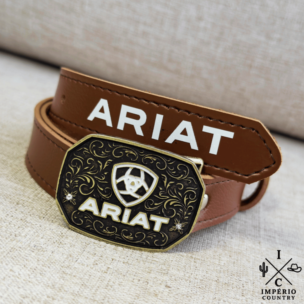 Cinto ARIAT Country Infantil Caramelo Visual Cowboy Completo Promoção em Oferta na Shopee