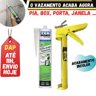 Cola Silicone Tek Bond Incolor Acético Bisnaga Tekbond / Aplicador de Silicone transparente -VARIAÇÕES em Oferta na Shopee