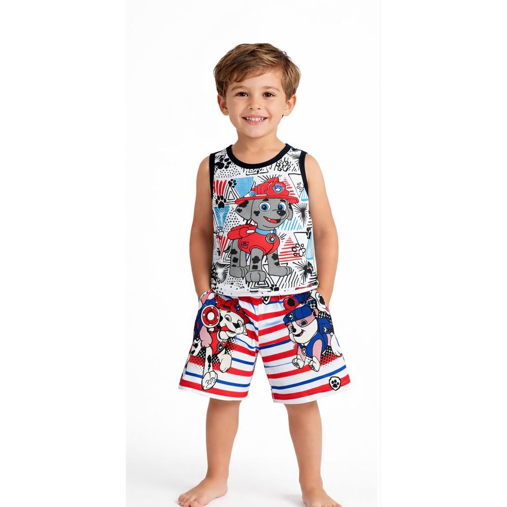 Conjunto Patrulha Canina - Camisa -  Short -  Heróis - Criança
