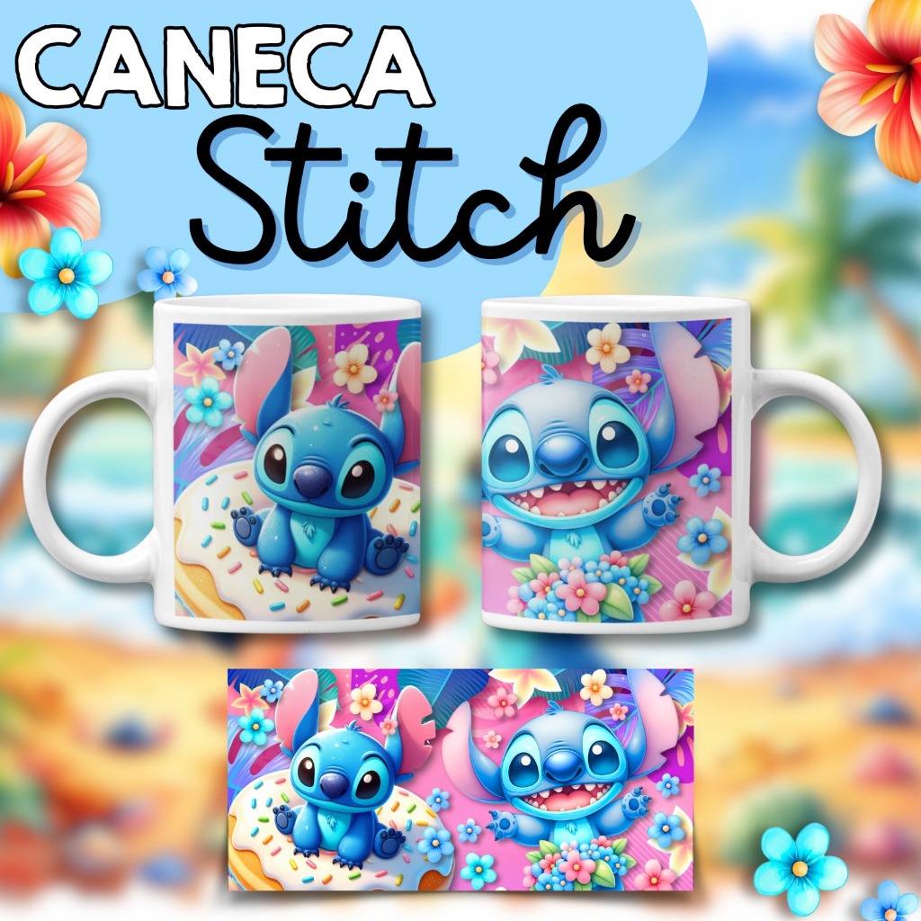 Caneca do Stitch Disney - Cerâmica 325ml - Presente Fãs Disney - Estampa Colorida -Cerâmica Duravel _ Presente Perfeito