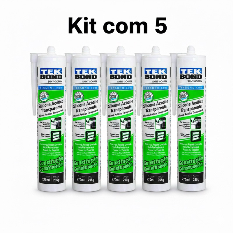 Silicone Acético TekBond 270ml silicone incolor vedação pra banheiro vedação em gera