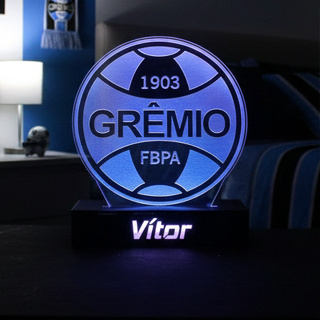 Luminária Grêmio LED 3D Time Decoração Personalizado com Nome em Oferta na Shopee