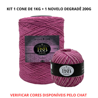 KIT 1 Barbante B&B 1KG/ 6 ou 8 fios + 1 novelo Degradê 200 gramas em Oferta na Shopee