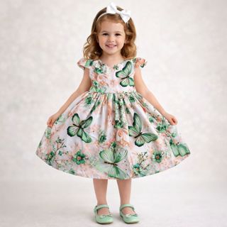 Vestido Infantil Festa flores  Estampado Casamento Menina Colorido e Liso 3 a 10 Casual em Oferta na Shopee