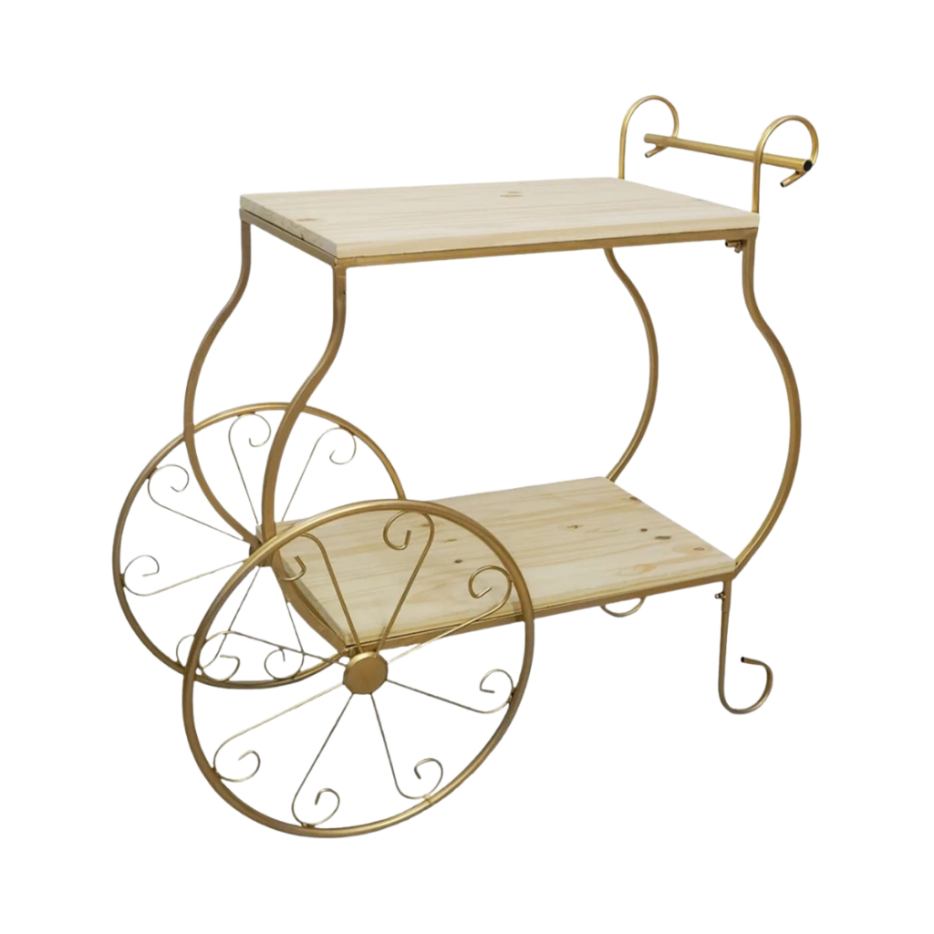 Carrinho De Chá Elegante Madeira Pinus E Ferro P/ Decoração Festas Em Geral Buffet Casamentos em Oferta na Shopee