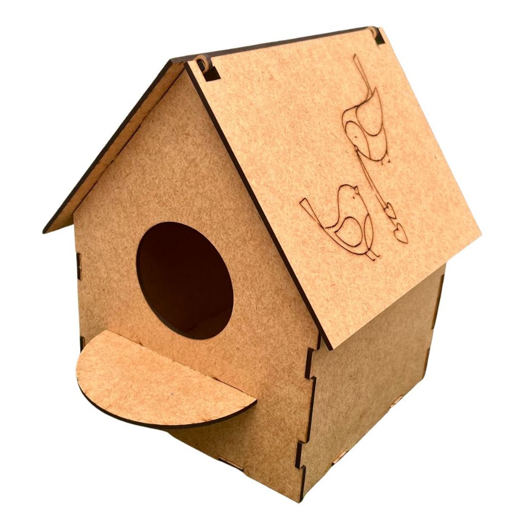 Casinha de Passarinho Calopsita Piriquito Casa de Madeira Ninho MDF 3 mm