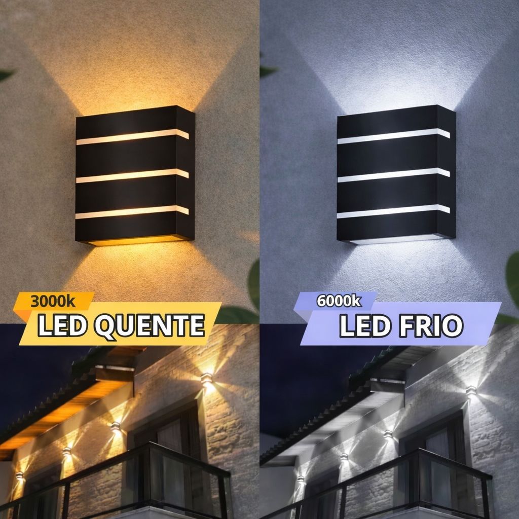 4 Un Arandela Luminária 3 Frisos 3 Focos + lâmpada Led G9 5w Para decoração Piscinas Muros Paredes