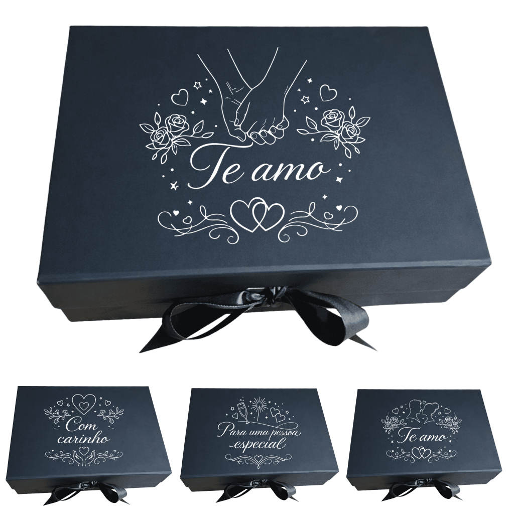 Caixa De Presente Personalizada Premium Rígida Magnética imã com Fita de Cetim 28x20x9cm