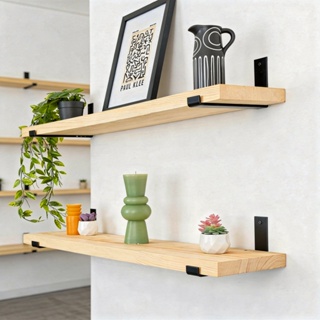 2 Prateleiras de Madeira de 40cm a 1,00M Prateleira Industrial Suspensa + Mão Francesas em Oferta na Shopee