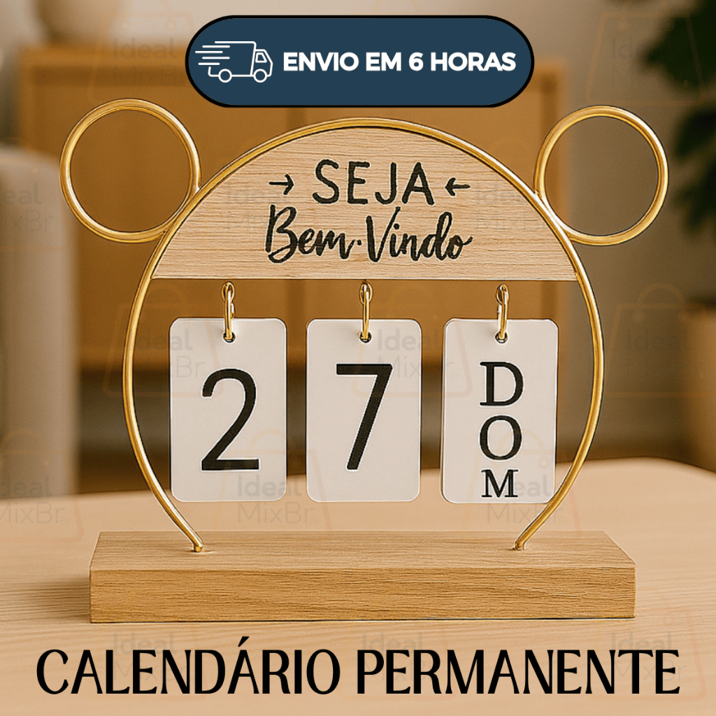 Calendário Permanente de Mesa com Frase Decoração Sala Escritório em Oferta na Shopee