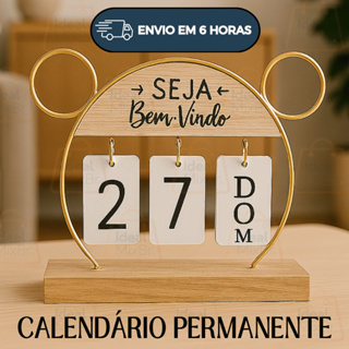 Calendário Permanente de Mesa com Frase Decoração Sala Escritório em Oferta na Shopee