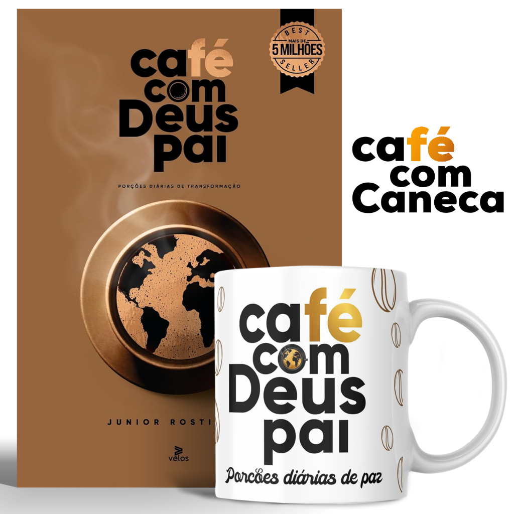 KIT Café com Deus Pai 2025: Porções Diárias de Transformação + Caneca Personalizada