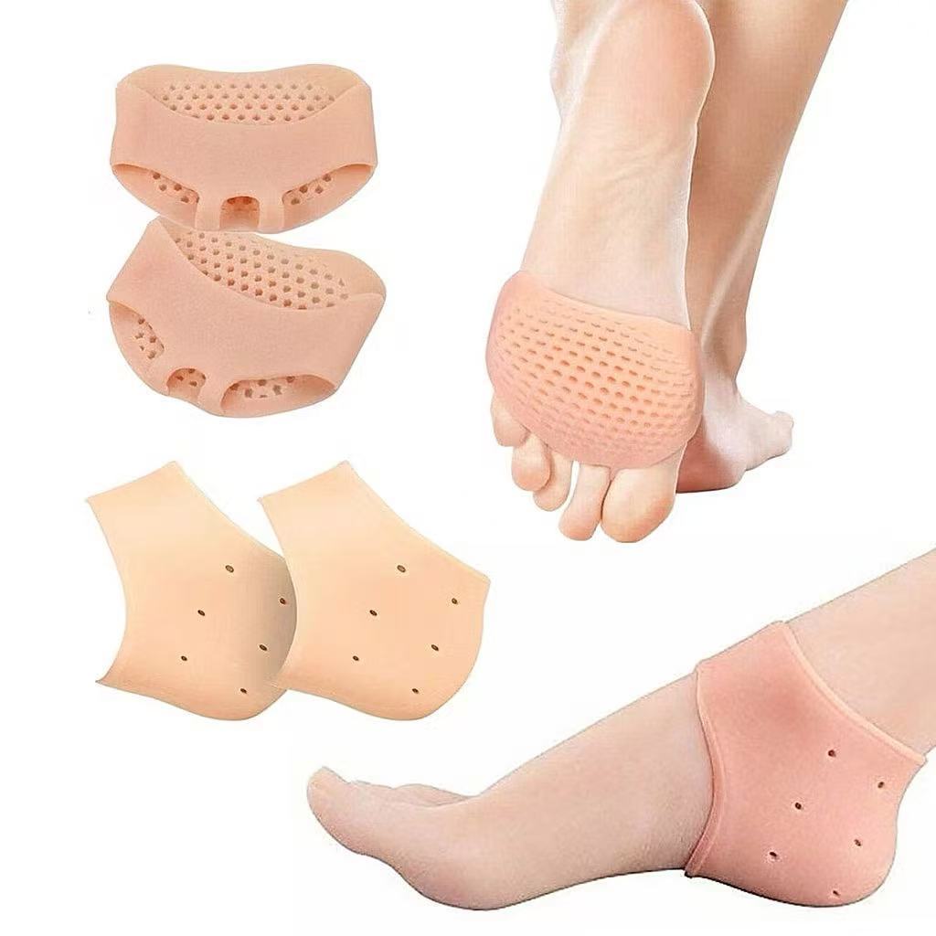KIT Par de Meia Palmilha Silicone Gel Protecao Ortopedica Esporao Calcanhar Tamanho Unico zg