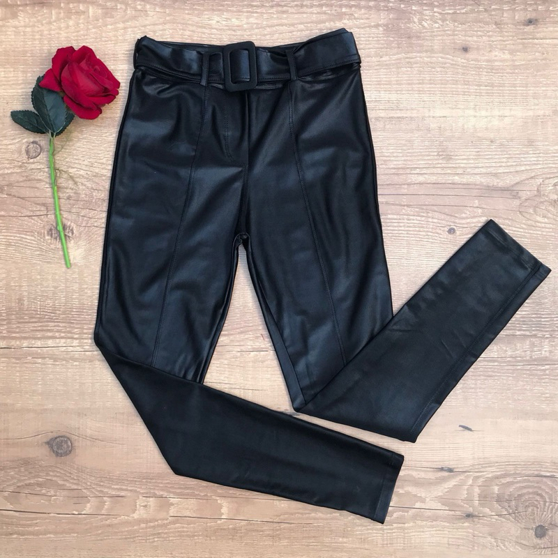 Calça Infantil e Juvenil em Couro Fake com Cinto – Tamanhos 2 ao 14 – Preto e Rosé roupa juvenil calças menina barato em Oferta na Shopee