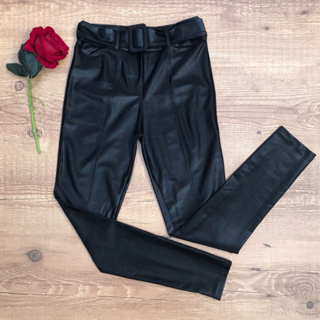 Calça Infantil e Juvenil em Couro Fake com Cinto – Tamanhos 2 ao 14 – Preto e Rosé roupa juvenil calças menina barato em Oferta na Shopee