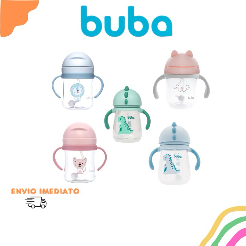 Copo Infantil com Dispositivo Canudo e Alça Buba Antivazamento em Oferta na Shopee