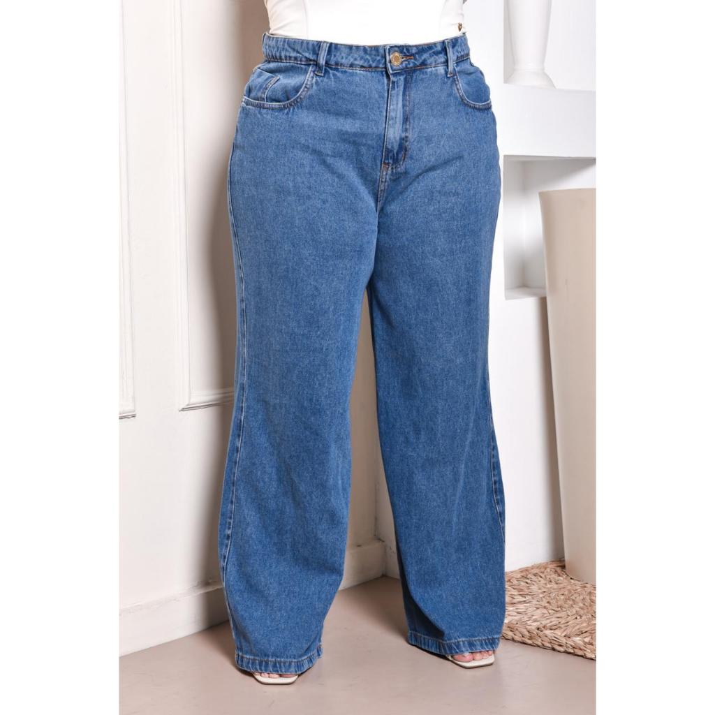 calça feminina wide leg! MARMORIZADA PLUS SIZE PANTALONA 46 ao 56 em Oferta na Shopee