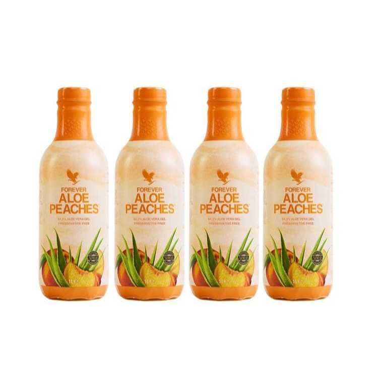 kit 4 Gel Aloe Vera Natural Forever Babosa Peaches Pêssego