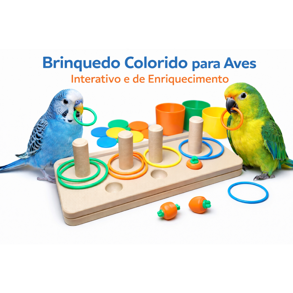 Brinquedo Puxa Argola Interativo para Aves Pássaros Calopsita Periquito Agapornis Anti Estresse em Oferta na Shopee