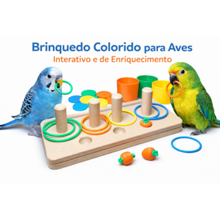Brinquedo Puxa Argola Interativo para Aves Pássaros Calopsita Periquito Agapornis Anti Estresse em Oferta na Shopee