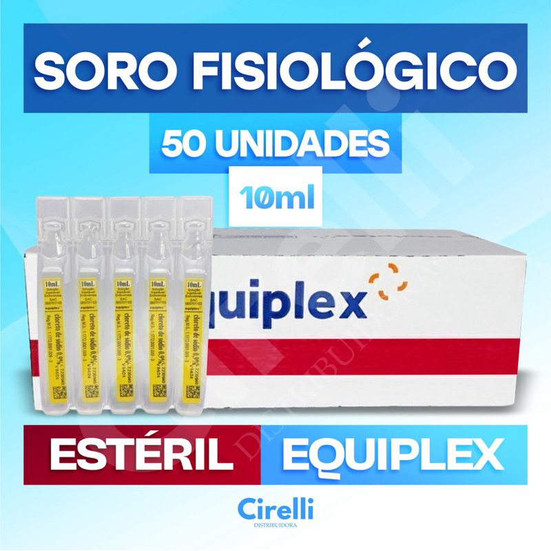 Soro Fisiologico 10ml - Cx C/ 50 Unidades Equiplex em Oferta na Shopee