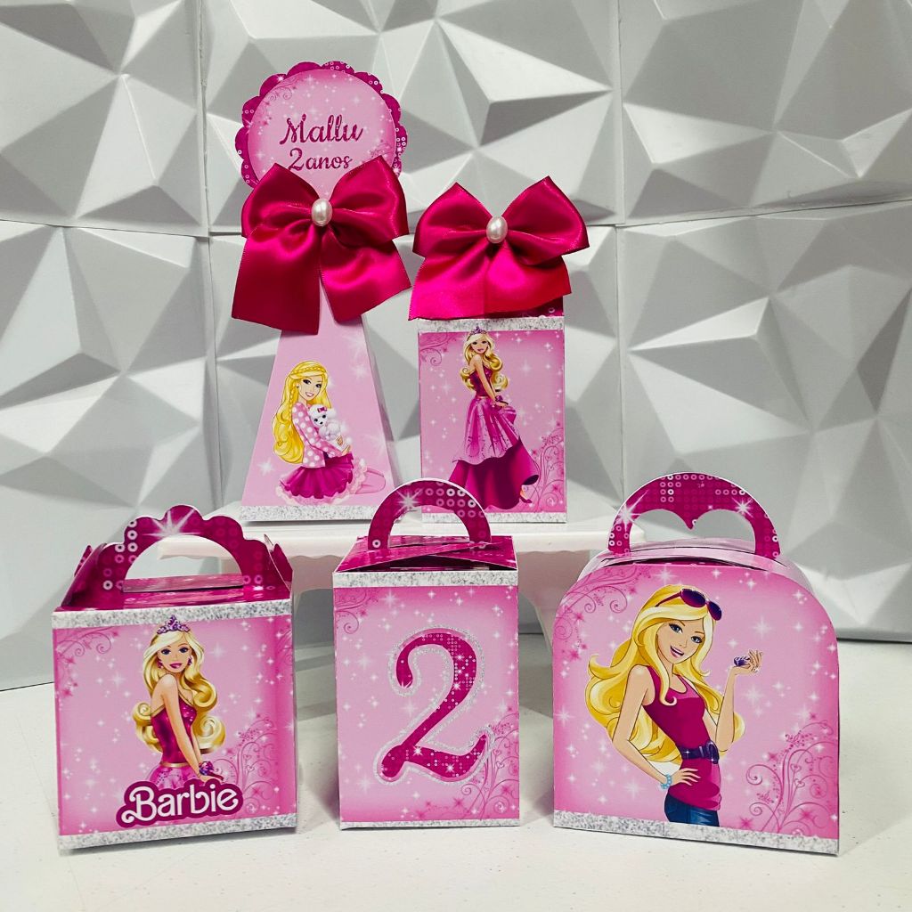 Kit Caixas BARBIE PRINCESA Personalizada/Lembrancinhas de Festa/Aniversário