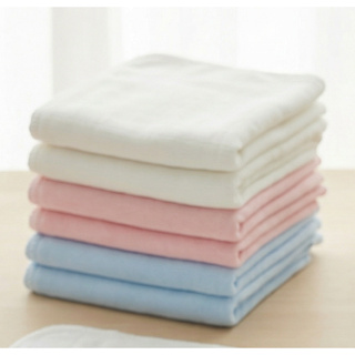 Kit 5 Fraldas Algodão Luxo 70x70cm – Branco, Rosa e Azul – Toque Macio em Oferta na Shopee