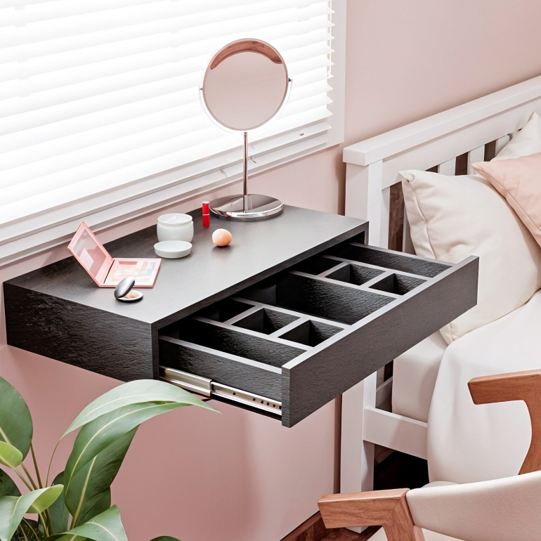 Gaveta Penteadeira Suspensa: Design Moderno com Divisória- Quarto/Closet/Salão de beleza em Oferta na Shopee