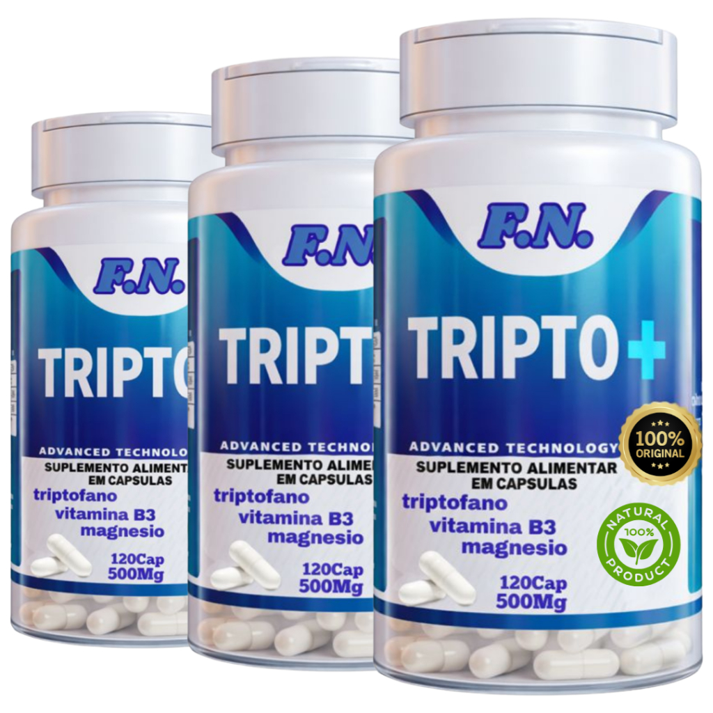 Tripto +Triptofano VitaminaB6 Bisglicinato de magnésio qualidade de vida e ter uma noite bem dormida
