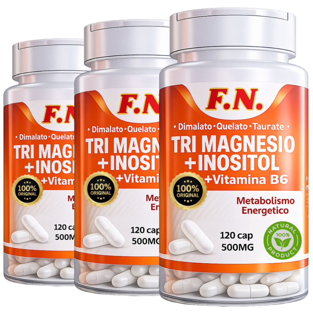 Tri Magnésio + Inositol Cápsulas Suporte para Mente, Sono Tranquilo e coração anti stress