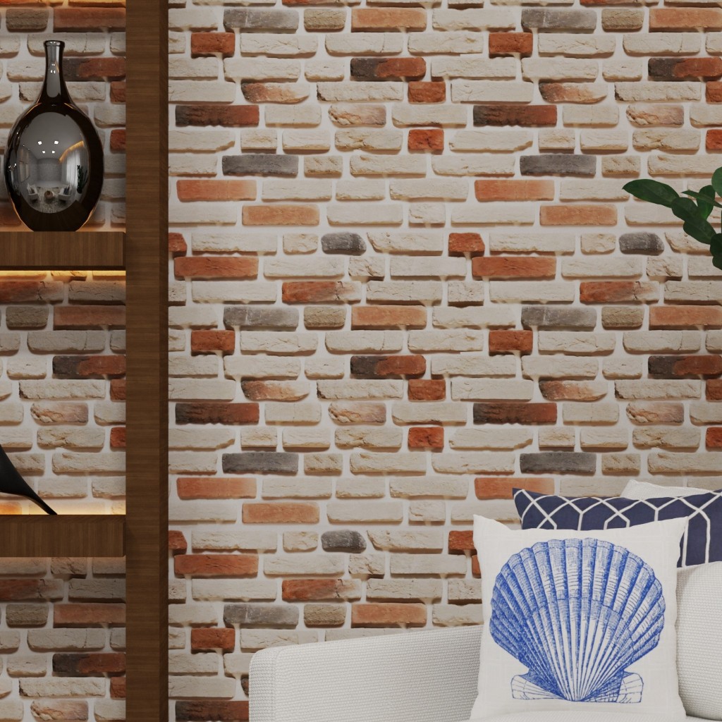 Papel De Parede 1 a 6 metros Adesivo Tijolinhos Premium Decoração Quarto Sala - Envio Rápido