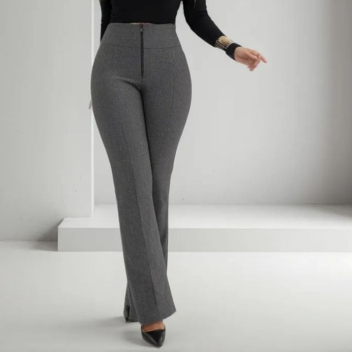 Linda Calça Flare Social  com Zíper  Calça Feminina Moderna e Elegante para Trabalho