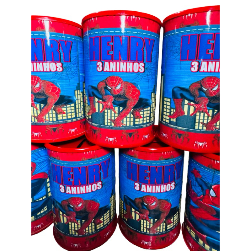 10 Cofrinho Personalizado Homem Aranha