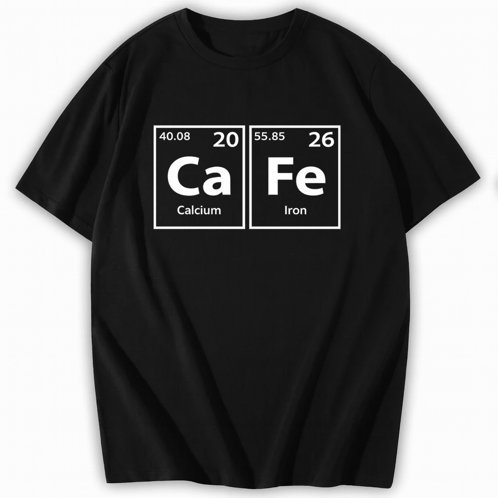Camiseta Masculina Cafe Estampa Criativa Química Humor Algodão — imagem 2 de 2