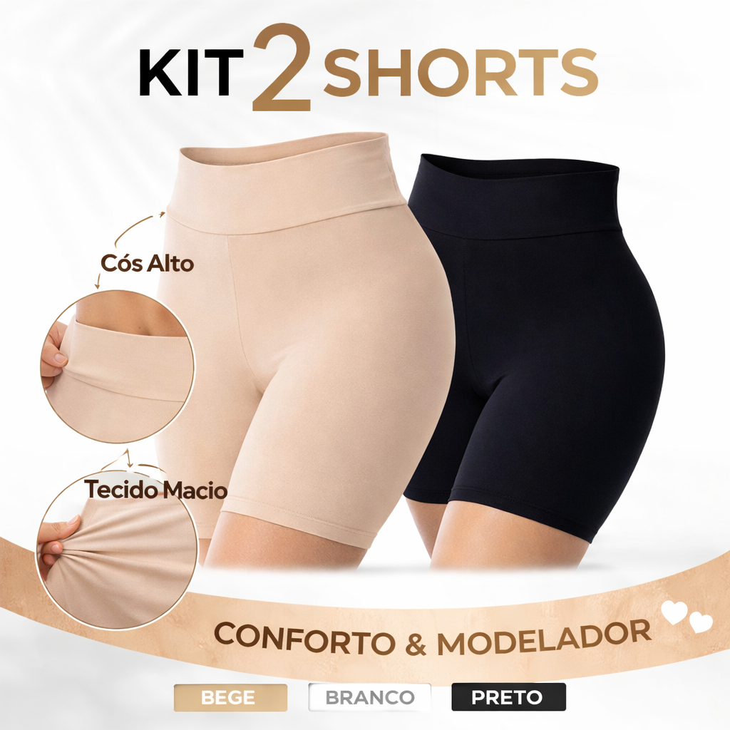 Kit 2 Short Feminino Microfibra Short Anágua Segunda Pele Short Confortável Usar Com Vestido P M G GG Short Plus Size.
