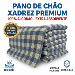 15 Panos de Chão Xadrez Extra Grande 70x45cm – Ideal para Limpeza Pesada e Doméstica