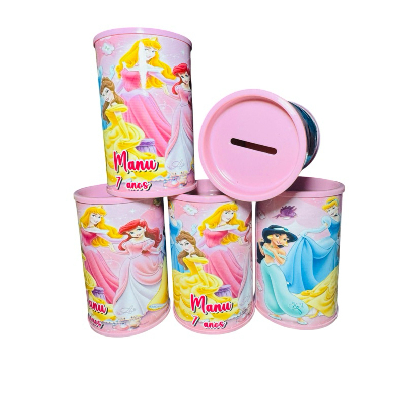 10 Cofrinho Personalizado Princesas Disney