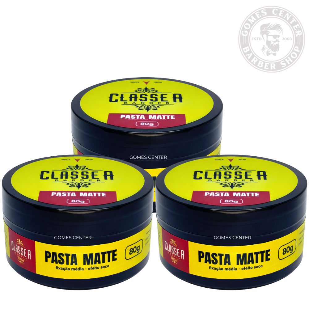 Pasta Pomada Modeladora Efeito Matte 80g Fixação Média Efeito Seco Classe A Barber For Men Fox