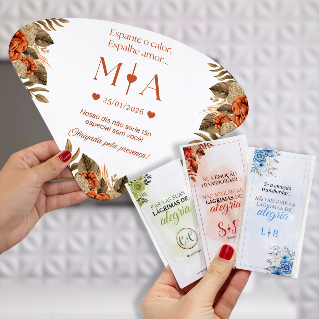 Kit completo Ventarola + Lagrimas da alegria Personalizadas