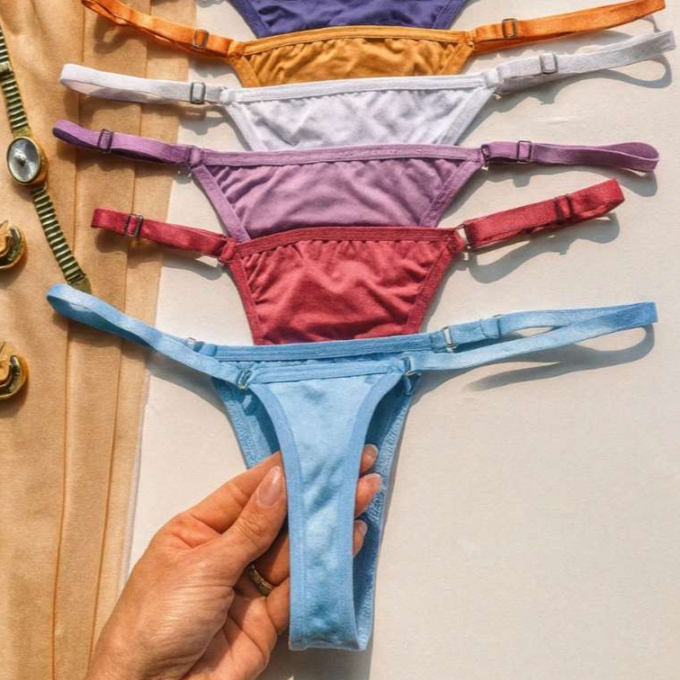 Kit 5/10 Calcinha FIO DENTAL de Microfibra com Regulagem Tanga Sensual Lingerie Sexy