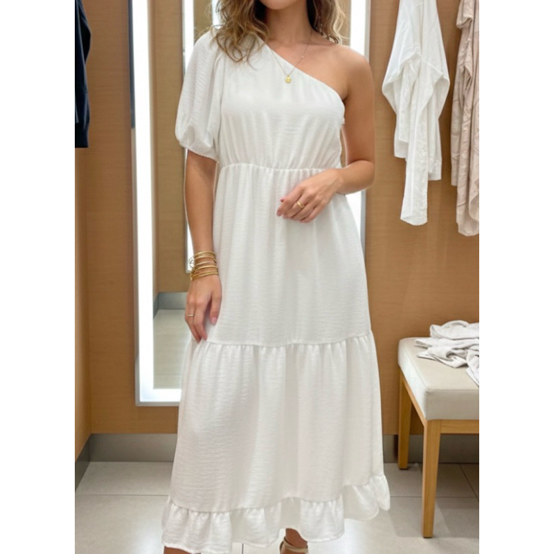 Vestido branco rodado. Vestido midi branco. Vestido mula manca branco. Vestido noiva civil