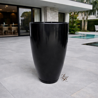 Vaso Luxo grande para planta, Coluna Cone Bojo Polido nº2 com prato coletor em Oferta na Shopee