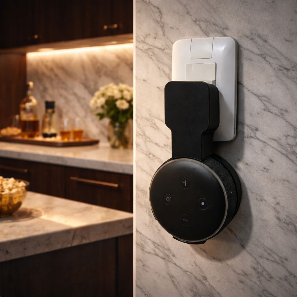 Suporte de Tomada para Alexa Echo Dot 3 Geracao Organizador Esconde Fios Pratico Moderno Casa Sala