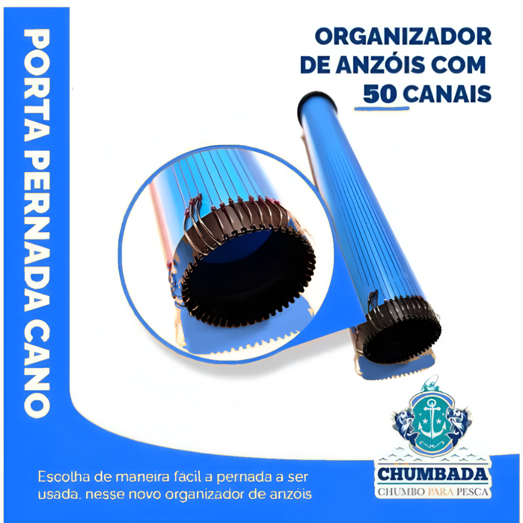 Porta Pernada Cano PVC Pesca de Praia Empate 50 Anzóis Portátil Competição Chumbada Oficial
